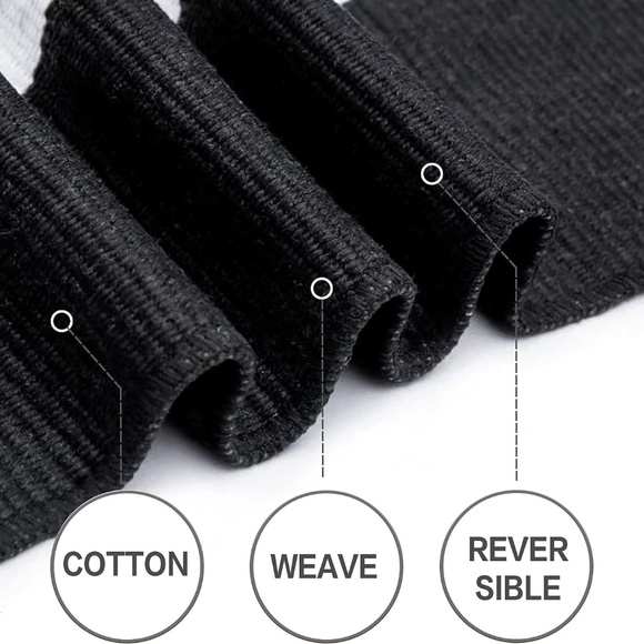 MUBIN Cotton Black & White Striped Rug 27.5"x 43" Outdoor Reversible Hand Woven - Picture 4 of 7